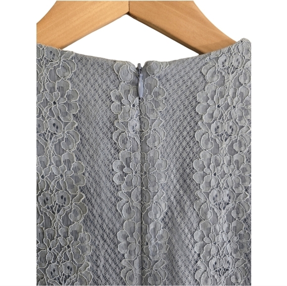 keepsake Better Days Lace Ruffle Dress in Dusty Blue Large Long Sleeve Mini - Picture 9 of 11